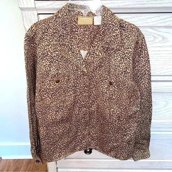 Liz Claiborne Animal Print Blazer Jacket Size 6 Petite BEAUTIFUL - Picture 7 of 12